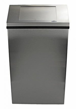 77 litre stainless steel metal wall bin