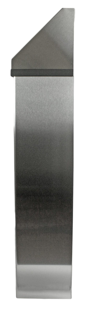 77 litre stainless steel metal wall bin