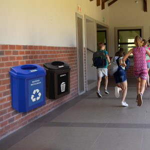 Le Mousquetaire - Ensemble 2 corbeilles murales 95L (Recyclage et déchets)