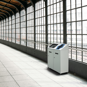 Îlots de tri collection TRANSIT installés dans un couloir — solution pour espaces de passage