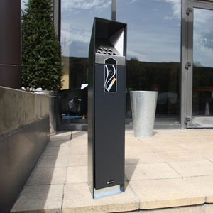 Réceptacle à cigarette Ashguard,Argent/Noir