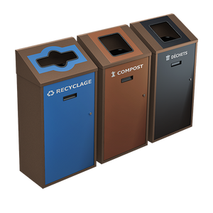 Îlot de tri Transit Latéral Mural – 3 compartiments 58 Litres
