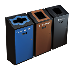 Îlot de tri Transit Latéral Mural – 3 compartiments 58 Litres