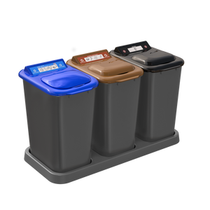 Îlot de tri Mobilia 3 x 26 litres - Recyclage, Compost et Déchets