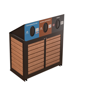 Îlot de récupération Le Montérégien - Aluminium 3 voies de 87 Litres