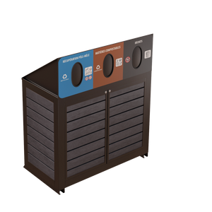 Îlot de récupération Le Montérégien - Aluminium 3 voies de 87 Litres