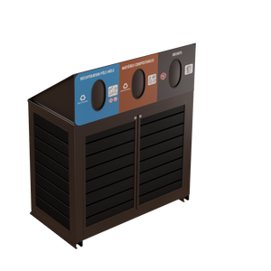 Îlot de récupération Le Montérégien - Aluminium 3 voies de 87 Litres