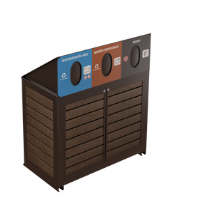 Îlot de récupération Le Montérégien - Aluminium 3 voies de 87 Litres