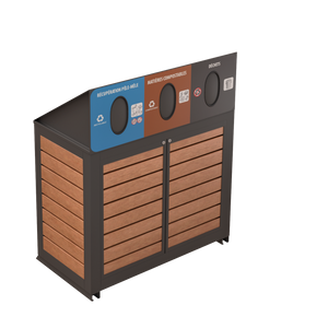 Îlot de récupération Le Montérégien - Aluminium 3 voies de 87 Litres