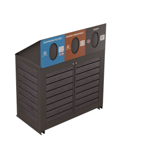 Îlot de récupération Le Montérégien - Aluminium 3 voies de 87 Litres