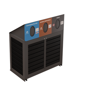 Îlot de récupération Le Montérégien - Aluminium 3 voies de 87 Litres