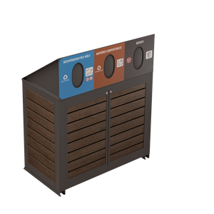 Îlot de récupération Le Montérégien - Aluminium 3 voies de 87 Litres