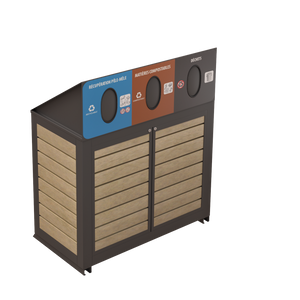 Îlot de récupération Le Montérégien - Aluminium 3 voies de 87 Litres