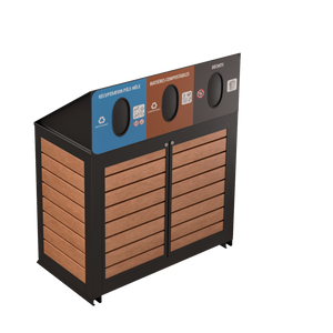 Îlot de récupération Le Montérégien - Aluminium 3 voies de 87 Litres