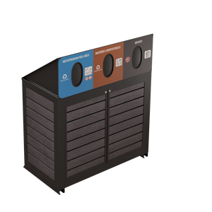 Îlot de récupération Le Montérégien - Aluminium 3 voies de 87 Litres