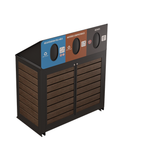 Îlot de récupération Le Montérégien - Aluminium 3 voies de 87 Litres