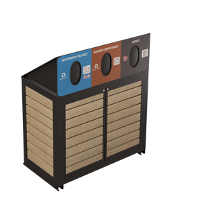 Îlot de récupération Le Montérégien - Aluminium 3 voies de 87 Litres