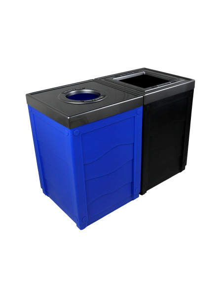 NI Products - Black & Blue Sorting Unit Evolve Double Cube with Full and Round Opening