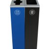 NI Produits - Compartiment de tri Bleu et Noir Spectrum Cube Slim 2 voies avec ouverture Pêle-Mêle et Plein