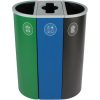 NI Produits - Corbeille Verte, Bleue et Noire de tri pour la Récupération Spectrum Ellipse Slim à 3 voies avec ouvertures Plein, Pêle-Mêle, Plein