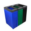 NI Produits - Corbeilles Bleue, Verte et Noire de tri sélectif Evolve Cube Slim 3 voies