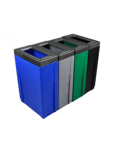 NI Produits - Corbeille de tri sélectif Evolve Cube Slim 4 voies